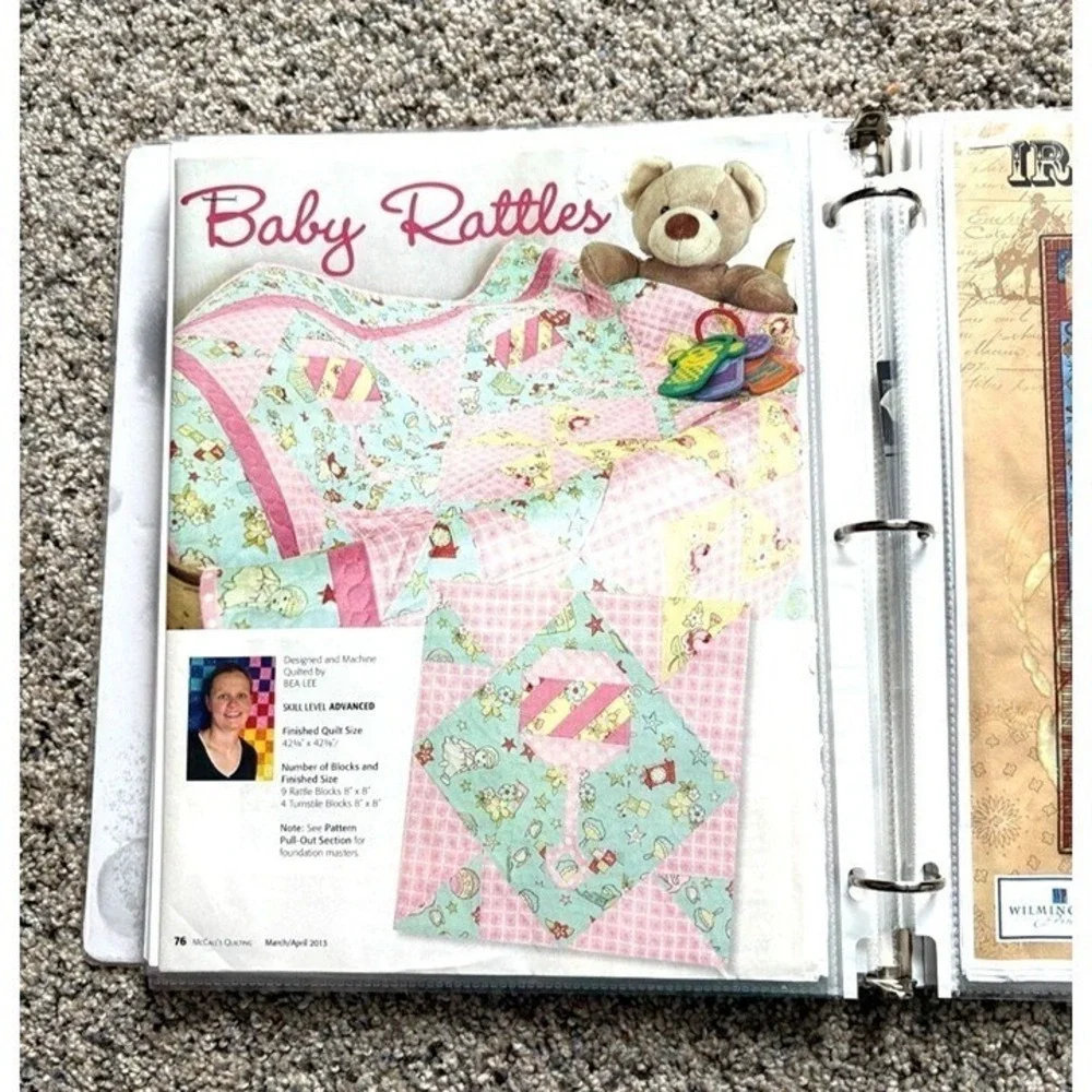 Quilting Patterns 17 pages double-sided ring binder preowned